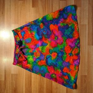 Vintage 60's colorful handmade wrap skirt with pockets